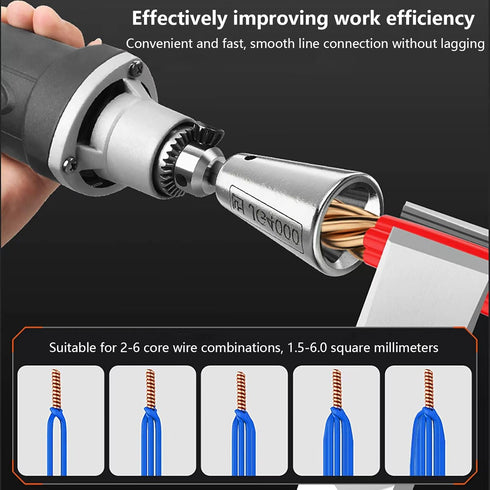 Wire Twister Tool for Drill, 2 Pcs Drill Wire Twister, Wire Twister Electrician Driver Wire Bending, 6 MM Hex Shank Cable Wire Stripper, for Power...