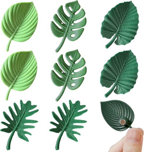 Plant Fridge Magnets,8 Pcs Mini Tropical Leaves Refrigerator Magnets Cute Magnets for Locker Fridge Home Office Decor, 3D Monstera Plant Refrigera...