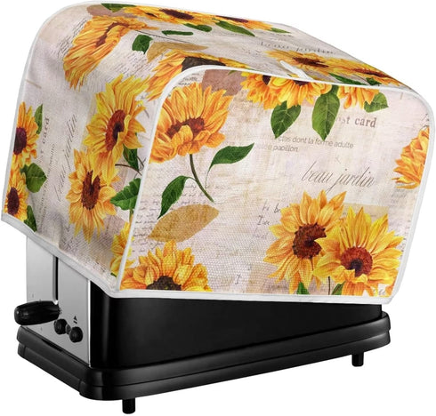 Sunflower 2 Slice Toaster Covers, Small Kitchen Appliance Toasters with Top Hook Durable Kitchen Protection Decorative Accessories Lightweight Uni...