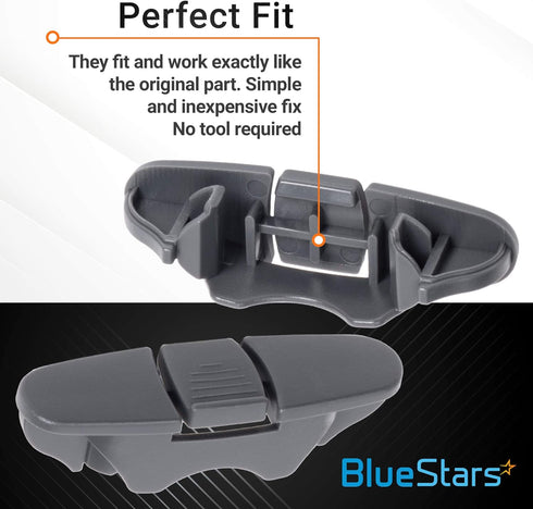 Ultra Durable W10508950 Dishwasher Stop Track Replacement Part by BlueStars - For Whirlpool Kenmore Dishwashers - Replaces W10199682 WPW10508950 8562015 2684662 AP6022472 PS11755805 - PACK OF 2