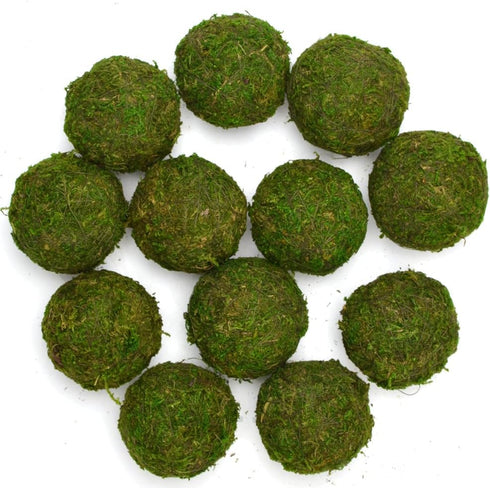 BYHER Natural Green Moss Decorative Ball,Handmade (2"-Set of 12)...