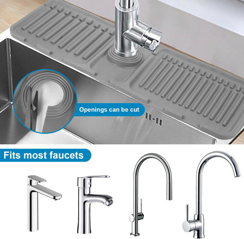 Sink Splash Guard Protects Against Water Splash, Kitchen Sink Area Splash Guard, Faucet Drain Pad Keep Countertop Cleaning and Drying,17.5 inch (G...