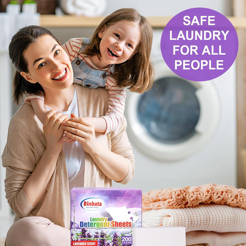 Laundry Detergent Sheets, 200 Loads Lavender Scent Hypoallergenic Eco-Friendly Laundry Sheets, Biodegradable Plastic Free Liquidless Laundry Sheet...