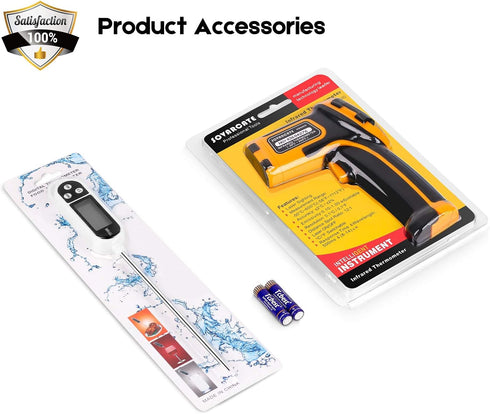 Infrared Thermometer Non-Contact Digital Laser Temperature Gun -58??1112?(-50??600?) Adjustable Emissivity IR Temp Gun - for Cooking, BBQ, Food, F...