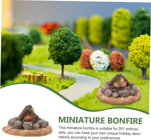 Miniature Bonfire Resin Fake Fire Micro Campfire Model Miniature Decoration Miniature Fire Miniature Things Trinkets Accessories Decorations Manua...