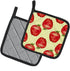 Caroline's Treasures BB7516PTHD Watercolor Apples and Polkadots Pair of Pot Holders Kitchen Heat Resistant Pot Holders Sets Oven Hot Pads for Cook...