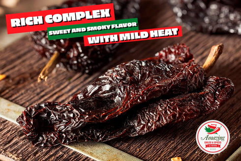 Dried Ancho Chiles Peppers 4 oz – Natural & Premium for Authentic Mexican Mole, Sauces, Stews, Salsas, and More! Sweet & Smoky Flavor with Mild to...