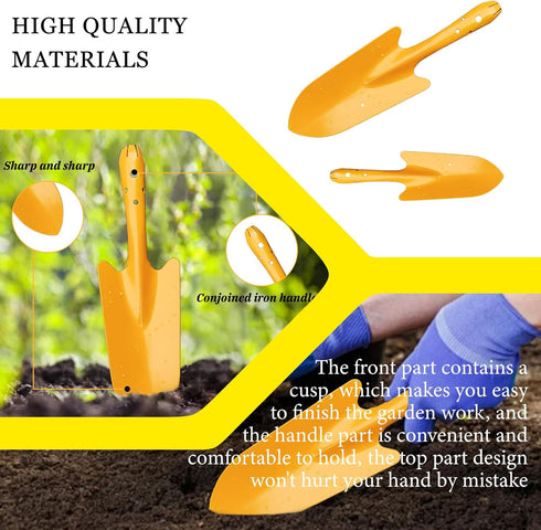 Mini Colorful Garden Hand Shovel, Metal Sand Shovels Tools for Kids Rust Resistant Spade Shovel for Planting, Transplanting, Weeding, Digging, Bea...