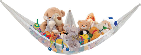 Plush Stuffed Animal Net Hammock -Corner Organizer and Toy Holder - Extra Large Hanging Storage for Kids Bedroom...