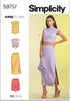 Simplicity Easy Misses' Knit Top and Skirt Sewing Pattern Packet, Code S9757, Sizes S-M-L-XL-XXL, Multicolor...