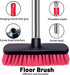 Deck Scrub Brush with Long Handle - 54" Floor Scrub Brush, Adjustable Long Handled Shower Cleaning Brush Garage Floor Scrub Brush for Cleaning Bat...