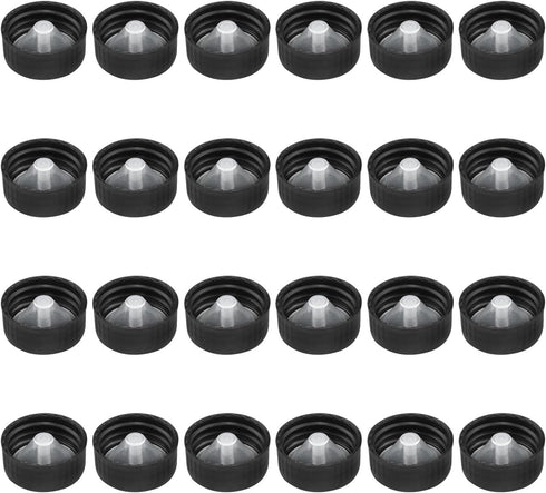 Phenolic Resin Covers for Daily Chemical Food and Cosmetic Bottles 24mm Black Polyester Seal Screw Caps 24PCS...