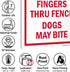 SmartSign 14 x 10 inch “Beware of Dog - Do Not Put Fingers Thru Fence, Dogs May Bite” Metal Sign, 40 mil Laminated Rustproof Aluminum, Red and Whi...