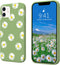 JOYLAND Mustard Green Soft Liquid Silicone Rubber Lovely Flower Daisy Phone Case Cover for iPhone 7/8/SE 2020 with Microfiber Linin Flowers Floral...