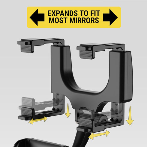 Scosche SUHRM-1 StuckUp Rotatable Hands-Free Cell Phone Holder, Car Rear View Mirror Mount, 360° Hanging Rearview Mirror Phone Mount, Compatible w...