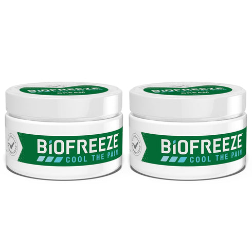 Biofreeze Menthol Pain Relieving Cream 3 OZ Jar (Pack Of 2) For Pain Relief Associated With Sore Muscles, Arthritis, Simple Backaches, And Joint P...