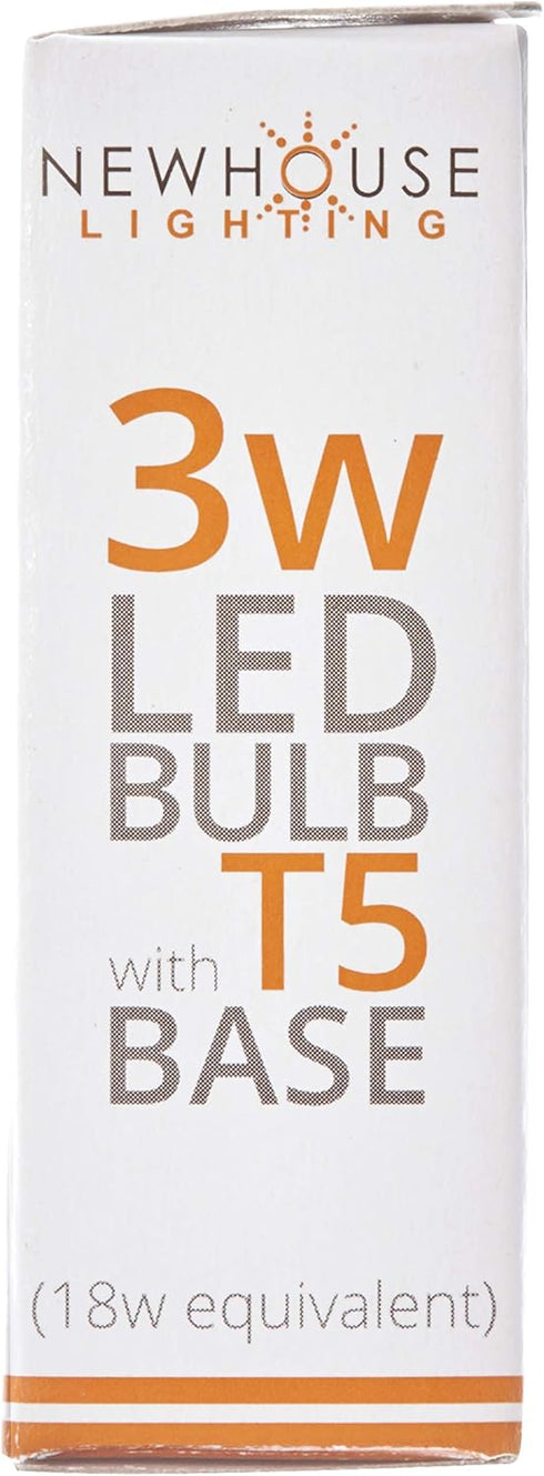 Newhouse Lighting T5 LED Bulb Halogen Replacement Lights, 3W (18W Equivalent), Wedge Base, 280 lm, 12V, 3000K, Non-Dimmable...