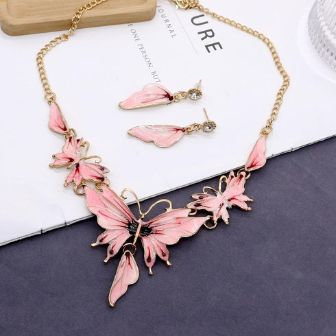 HSQYJ Fashion Color Enamel Crystal Leaf Statement Jewelry Set Elegant Floral Plant Rhinestone Pendant Necklace and Dangle Earrings for Women Gifts...