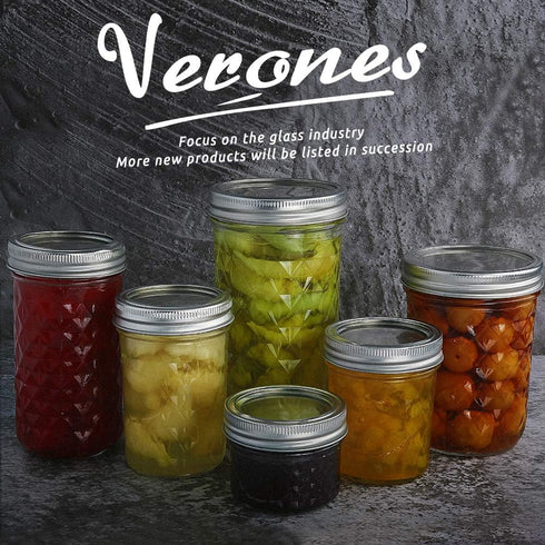 VERONES Mason Jars 12 OZ, Canning Jars Jelly Jars With Regular Lids, Ideal for Jam, Honey, Wedding Favors, Shower Favors,15 PACK...