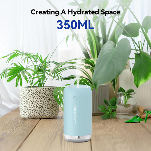 Portable Mini Humidifier, Small Cool Mist Humidifiers 350ml Quiet USB Personal Desktop Air Humidifier for Bedroom Home Plants Car Baby indoor Offi...