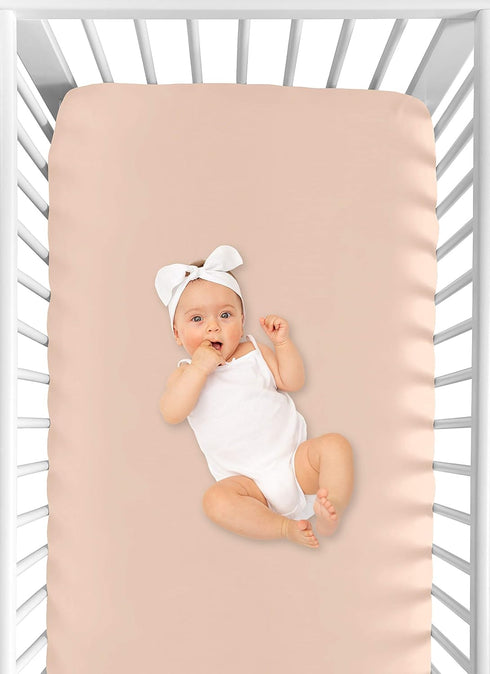 Sweet Jojo Designs Peach Baby or Toddler Fitted Crib Sheet for Watercolor Floral Collection...