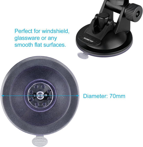Sametop Suction Cup Mount Compatible with Gopro Hero 12, 11, 10, 9, 8, 7, 6, 5, 4, Session, 3+, 3, 2, 1, Hero (2018), Max, Fusion, DJI Osmo Action...