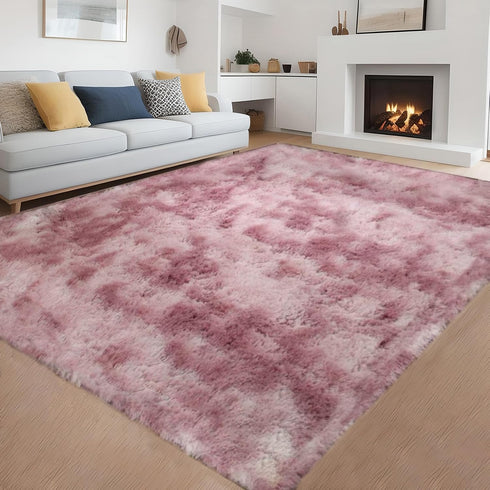 Pink Purple Modern Home Decorate Area Rugs for Living Room Bedroom Bathroom Fluffy Indoor Carpet 2x3 Feet...