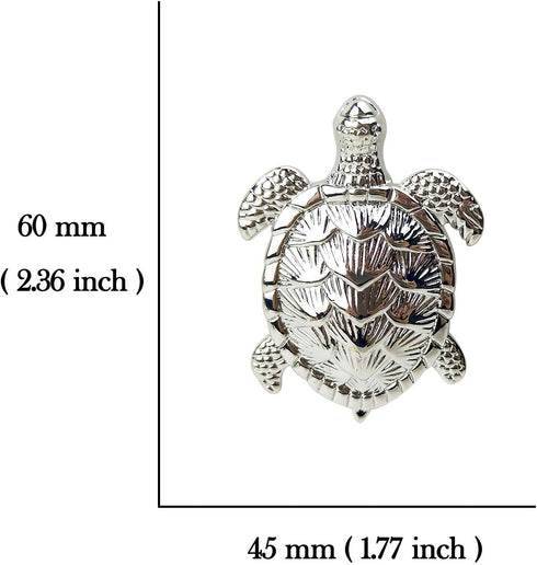 Set of 4 Sea Turtles Metal Dresser Drawer Cabinet Knobs Pulls Handles Home Bathroom Beach Nautical Coastal Decor (Silver)...