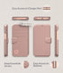 LUPA iPhone 11 Pro Flip Wallet Case - Slim Faux Leather Purse with Credit Card Holder, Rose Gold, 5.8 inch Display...