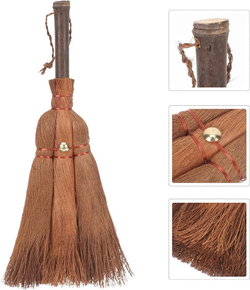 Witch Broom Palm Broom Mini Natural Whisk Broom Thai Desk Cleaning Computer Keyboard Broom Gongfu Tea Cup Duster for Home Tea Ceremony Tools Weddi...