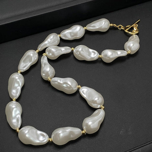 Baroque Pearl Necklace for Women Lrregular Pearl Choker Necklace Dainty White Pearl Beaded Necklace Vintage Pearl Charm Choker Necklace Birthday W...