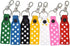 Shoe Charm Keychain Holder for Jibbutz Compatible with Croc Shoe Charms | 7 pk 1 each color | Black, Red Green, Green, Blue, Yellow, Pink, White T...