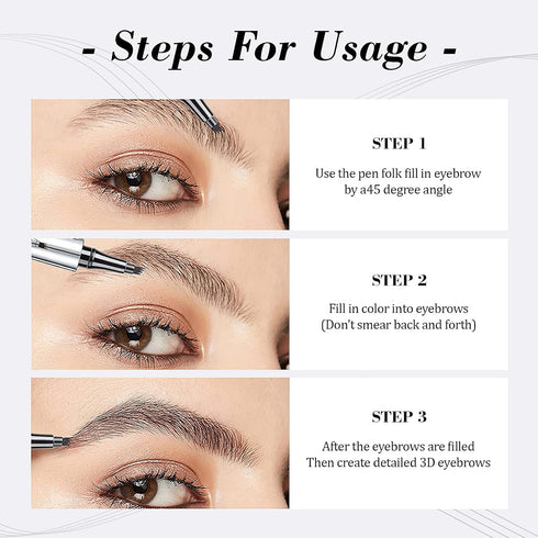 Eyebrow Pencil Eyebrow Microblading Pen - Eye Makeup Eyebrow Pen Micro 4 Point Brow Pen Lift & Snatch Eyebrow Microblading Pen Long-Lasting Waterp...