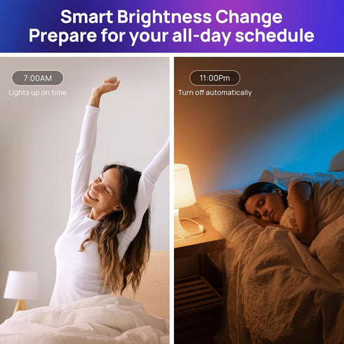 Consciot Smart Light Bulbs,WiFi Bluetooth Bulbs Works with Alexa/Google Home/Siri/SmartThings, RGBTW Color Changing LED Light Bulb, Music Sync Sma...