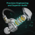 R6 in Ear Monitor Earphone HiFi Wired Earbuds with Mic 1BA 1DD Gaming IEM Headphones with 2 Pin Detachable Cable for Musicians DJ Singer Audiophil...