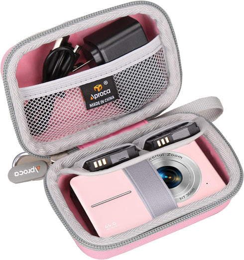 Aproca Pink Digital Camera Case, for VAHOIALD Digital Camera/BEVLXNIV Digital Baby Camera Kids Video Camera-Travel Storage Protective case...