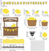 Whaline 92Pcs Lemonade Stand Bulletin Board Decoration Kit Summer Plaid Bulletin Board Set Yellow Lemon Cutouts with Glue Points for Classroom Sch...