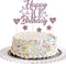 Purple Glitter Happy 10th Birthday Cake Topper with Cupcake Toppers - 10th Birthday Cupcake Decoration, 10th Birthday Cake Decor for Boys or Girls...