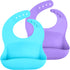 WeeSprout Waterproof Silicone Baby Bibs (Set of 2) | Pocket to Catch Food...