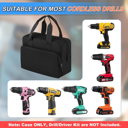 Carrying Case Compatible for BLACK+DECKER LDX120C/ LD120VA MAX Cordless Drill/Driver, Travel Case for Cordless Drill/Driver Bits and Accessories, ...