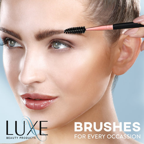Luxe Premium Makeup Brushes Set for Face and Eye - Synthetic Brushes for Foundation, Powder, Blush, Eyeshadow - Brush Cleaning Solution Included -...