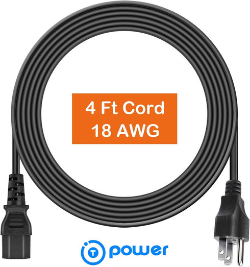 T POWER 4 FT Long 3 Prong AC Power Cord for Instant Pot Pressure Cookers, Rice Cookers, Soy Milk Makers, and Other Kitchen Appliances Power Cord M...