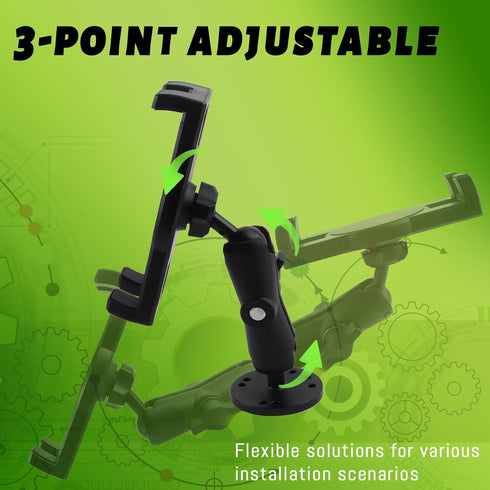Metal Tablet Mount Holder for Truck/Car/Vehicle/Industrial Heavy Duty Drill Base iPad Mount for Dashboard, Wall, Desk, fit 7-14.6 inch Tablets...