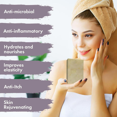Eczema Soap Bar for Face and Body – All Natural Dermatitis, Psoriasis Treatment for Dry Itchy Flaky Skin Relief – Gentle Detoxifying, Healing, Ant...