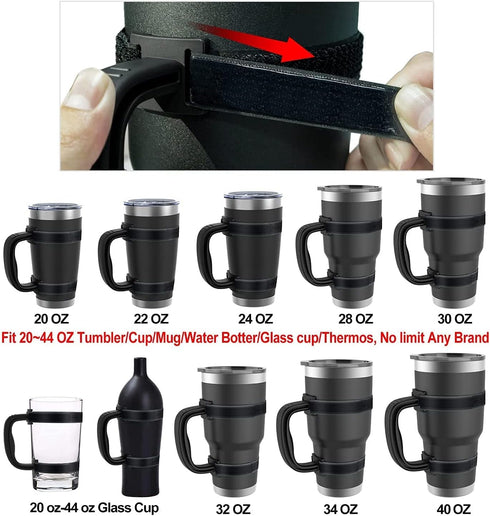 yoelike - 5 Colors - New Upgrade Anti-Slip Adjustable Tumbler Handle Fit for 20 Oz to 40 Oz of YETI, RTIC, Ozark Trail, Travel Mug, SIC, Rambler, ...