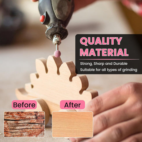 Diamond Burr Set for Dremel, Rotary Tool Grinding Cutting Wheel Stone Glass Tile Jewelry Engraving Rock Etching Masonry 1/8” Die Grinder Carving C...