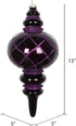 Vickerman 13" Candy Finish Net Top Finial Ornament with Glitter Accents, Holiday Christmas Tree Decoration, Plum...