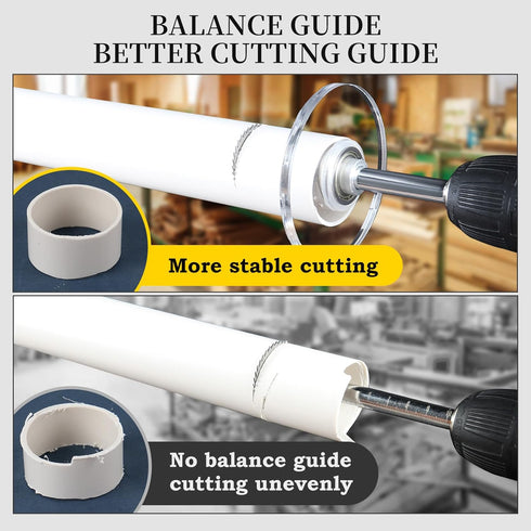 Inside Pipe Cutter for PVC Pipe Cutter Tool, PVC Cutter Tool with 3.15" Scale Adjustable Depth Gauge, 5Pcs Saw Blades and Hex Shank, Plumbing Insi...