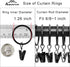 40 Pack Curtain Rings with Clips, Drapery Clips with Rings, Drapes Rings 1.26 in Interior Diameter, Fits up to 1 in Curtain Rod, Black...