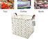Square Canvas Toy Storage Bins Basket with Handle Collapsible Toy Organizer for Nursery Storage, Kid's Toy & Laundry, Gift Baskets(White-Geometric...